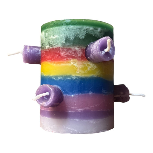 7 Wick 7 Color Candle - Veladora de 7 meches y 7 colores.