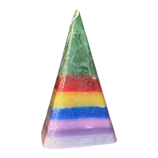 7 Color Pyramid Candle - Veladora pirámide de 7 colores