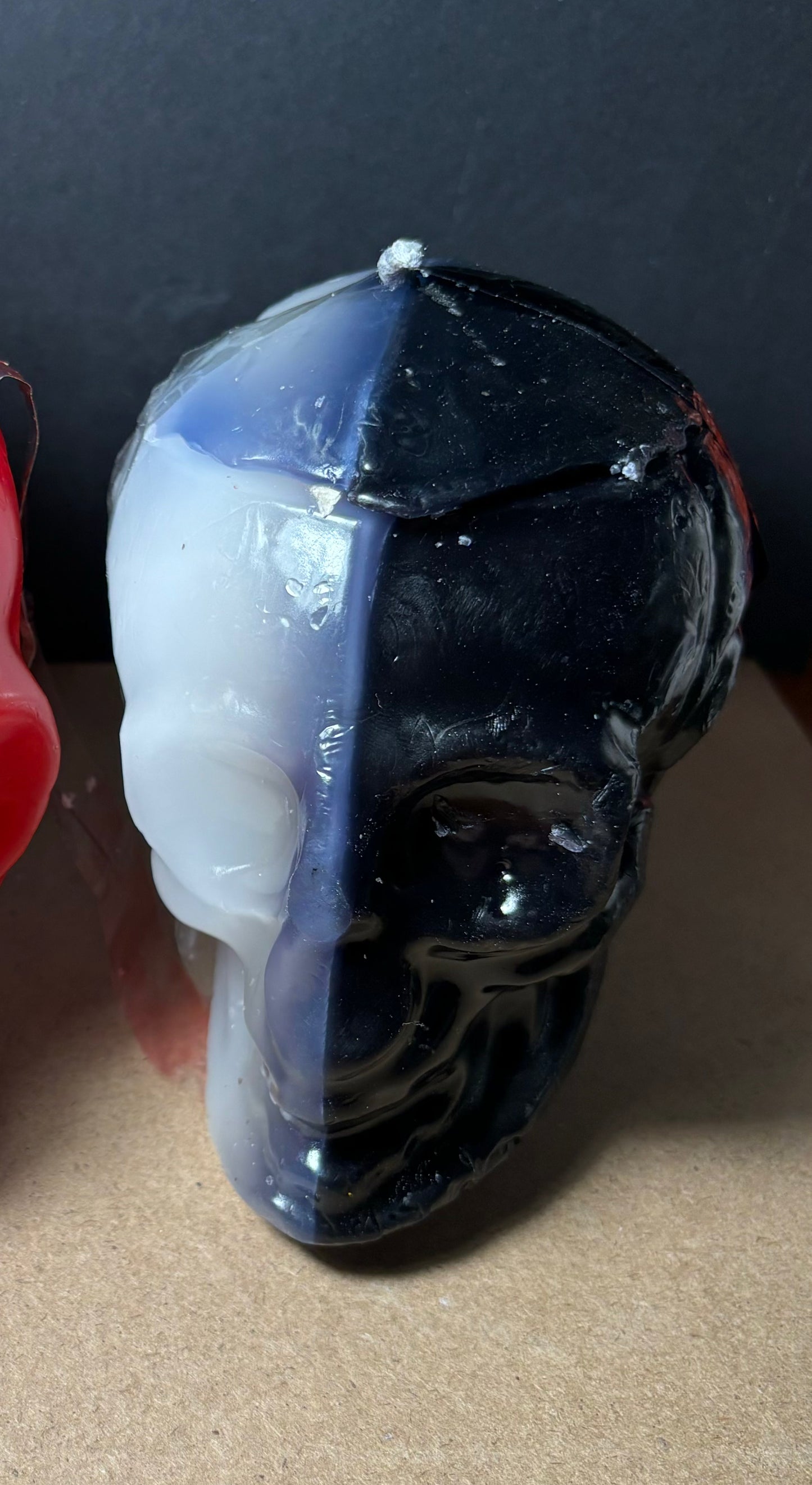 Skull Candle with Couple Inside